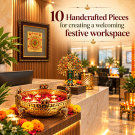 10 handcrafted pieces for creating a welcoming festive workspace