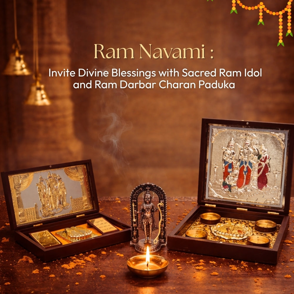 Ram Navami: Invite Divine Blessings with Sacred Ram Idol and Ram Darbar Charan Paduka