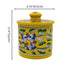 Blue Pottery Yellow Jar with Lid