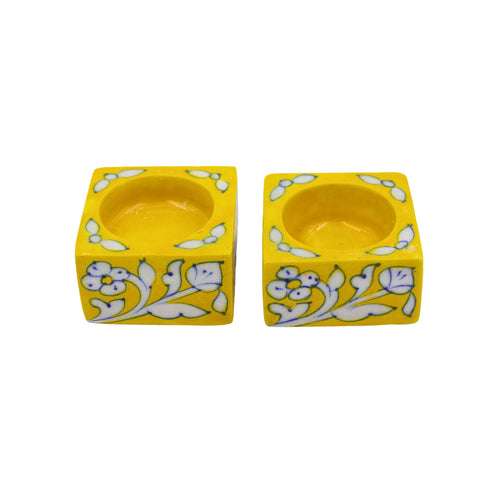 Blue Pottery set of 2 T-Light Holders