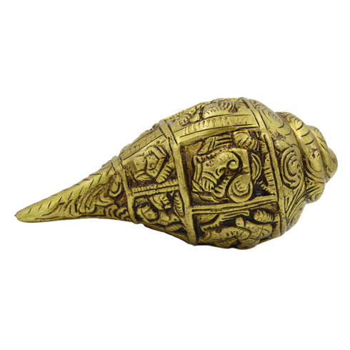 Antique Brass Shankh - Showpiece Home and Temple Decor