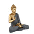 14-Inch Golden Buddha Statue with Charcoal Robe | Feng Shui Prosperity Gift | Vastu Meditation Decor | Zen Home Office Blessing