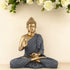 14-Inch Golden Buddha Statue with Charcoal Robe | Feng Shui Prosperity Gift | Vastu Meditation Decor | Zen Home Office Blessing