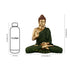 14-Inch Handcrafted Polyresin Buddha Statue with Deep Green Robe | Meditation Home Decor