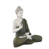 14-Inch Handcrafted Polyresin Buddha Statue with Olive Robe | Zen Meditation Decor