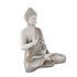 14-Inch Polyresin Buddha Statue with Silver Robe | Vastu Feng Shui Gift | Meditation Zen Decor | Home Office Prosperity