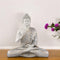 14-Inch Polyresin Buddha Statue with Silver Robe | Vastu Feng Shui Gift | Meditation Zen Decor | Home Office Prosperity
