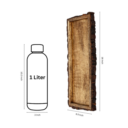Handcrafted Rustic Wooden Serving Tray – Natural Bark Edge Decorative Platter