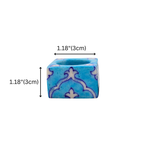 Set of 2 Blue Pottery Sky-Blue Color T-Light Candles