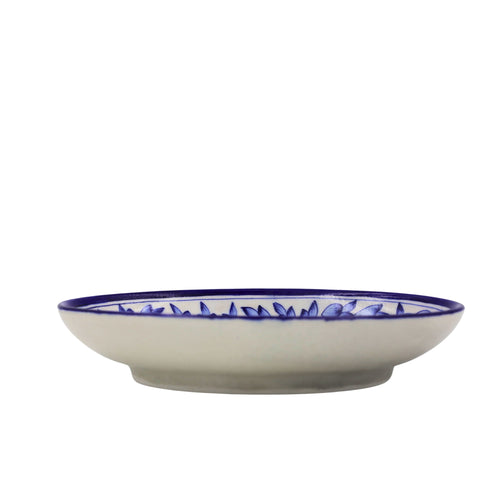 Blue Pottery Oval Plate - Blue