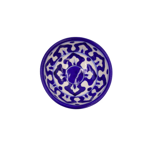 Blue Pottery Round Bowl - Blue