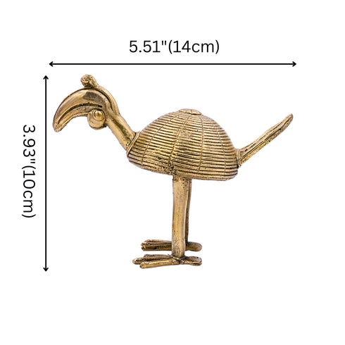 Handcrafted Dhokra Art Bird Figurine – Brass Tribal Home Décor Accent