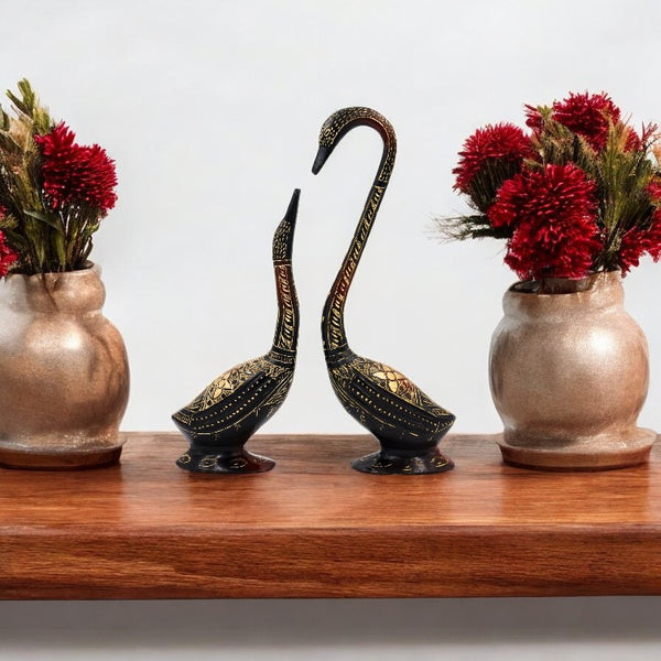 Brass Swan Pair