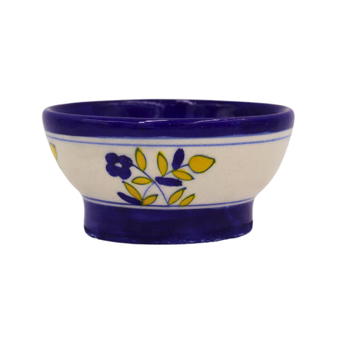 Blue Pottery Round Bowl - White and Blue