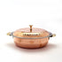 Artisanal Hammered Copper Serving Dish with Brass-Knobbed Lid | Traditional Tableware