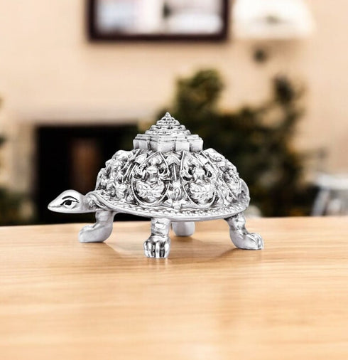 Small Silver-coated Vastu Tortoise - Feng Shui and Home Decor
