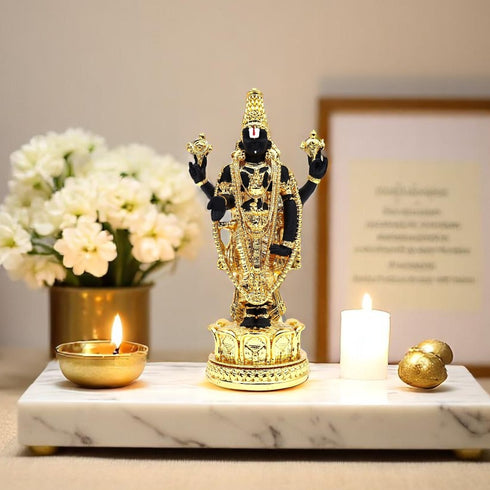 Gold-Coated Balaji Statue – Home Temple Decor