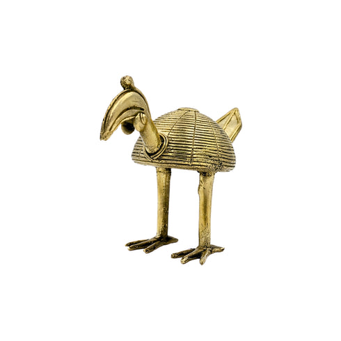 Handcrafted Dhokra Art Bird Figurine – Brass Tribal Home Décor Accent