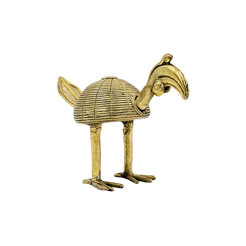 Handcrafted Dhokra Art Bird Figurine – Brass Tribal Home Décor Accent
