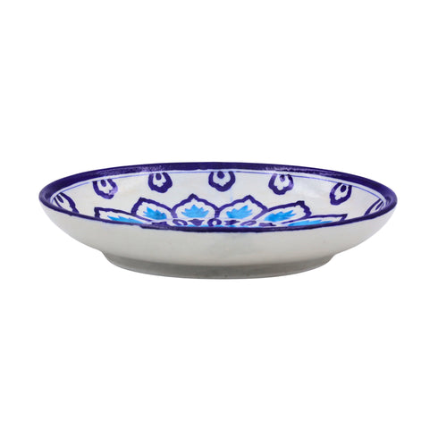Blue Pottery Oval Plate