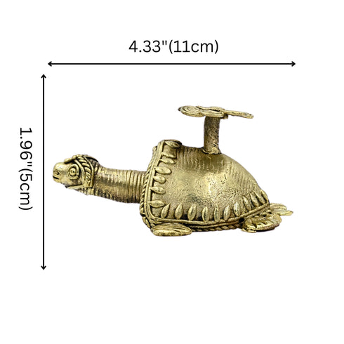 Ornamental Brass Tortoise Statue – Dhokra Art
