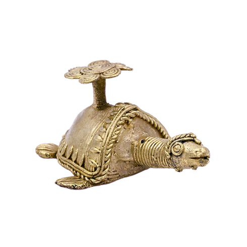 Ornamental Brass Tortoise Statue – Dhokra Art