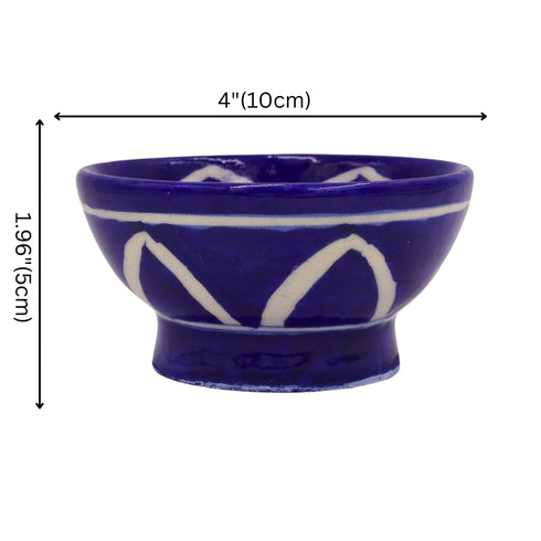Blue Pottery Round Bowl - Blue Color