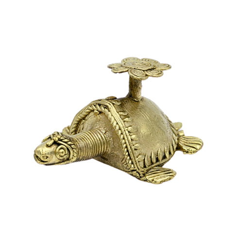 Ornamental Brass Tortoise Statue – Dhokra Art