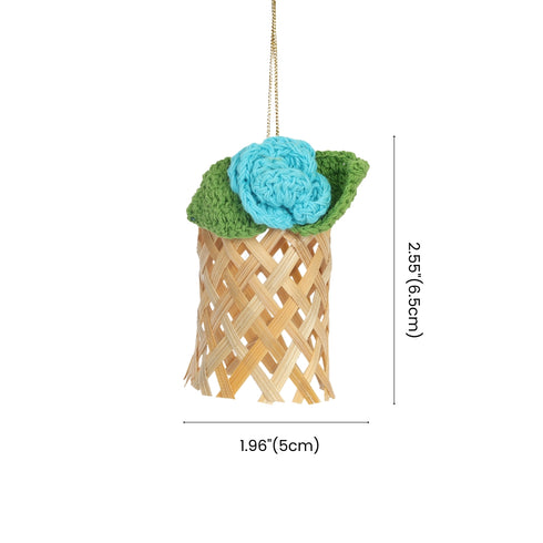 Beige Floral Shaped Premium Handmade Bamboo Hanging - Festive Decor Item