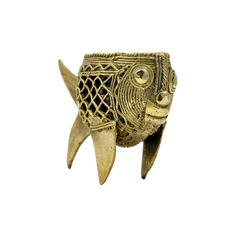 Dhokra Art Fish Pen Holder