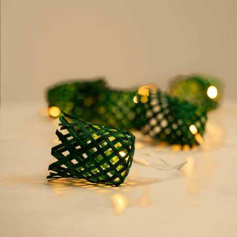 Green Premium Handmade Bamboo String Fairy Light - Festive Decor Item