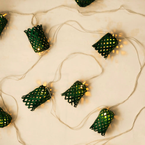 Green Premium Handmade Bamboo String Fairy Light - Festive Decor Item