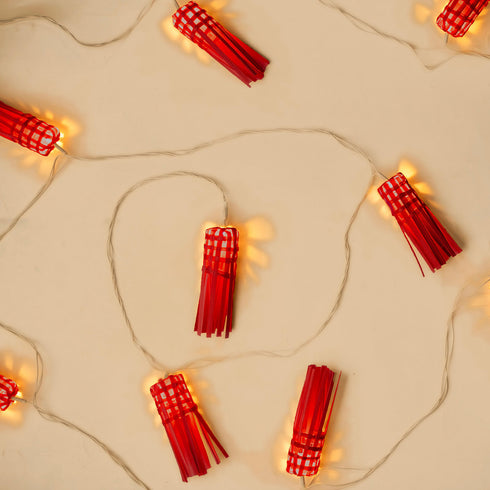 Red Premium Handmade Bamboo String Fairy Light - Festive Decor Item