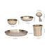 Handcrafted Pure Kansa 6-Piece Round Thali Set (1 round thali, 1 glass, 1 spoon, 2 round bowls and 1 flat bowl)