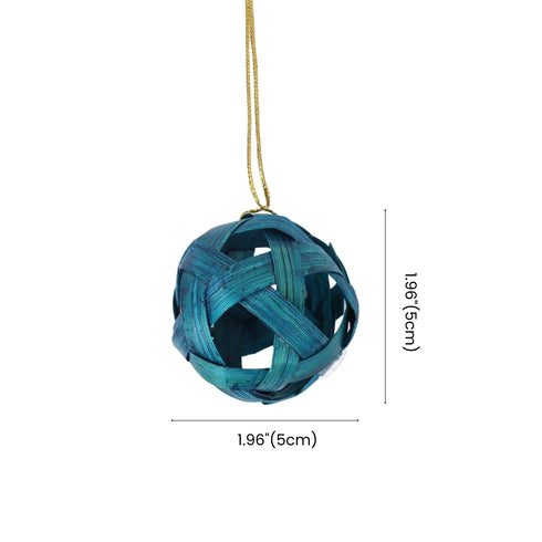 Multi Colour Sphere Shaped Premium Handmade Bamboo Hanging Ornament - Festive Decor Item