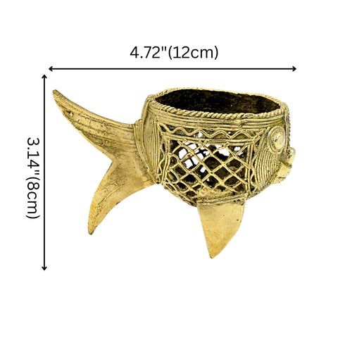 Handcrafted Unique Fish Pen Holder – Dhokra Art Technique