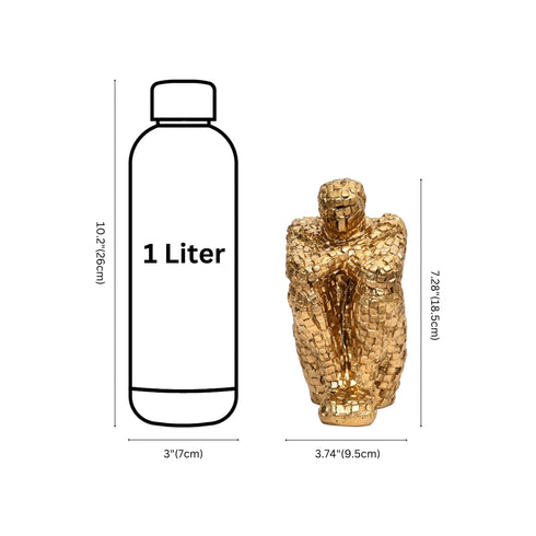 Polyresin Mosaic Sitting Man showpiece