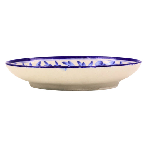 Blue Pottery Round Plate - blue