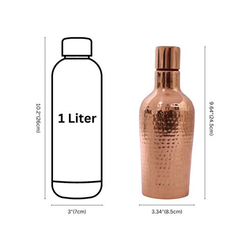 Cylindrical shaped Copper bottle – 1 litre