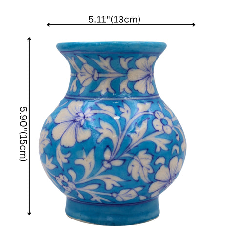 Blue Pottery Flower Vase - Sky Blue