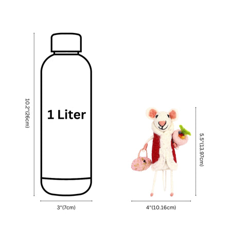 Handmade Needled Felt Work Mouse for Gifting