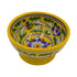 Blue Pottery Round Bowl - Yellow