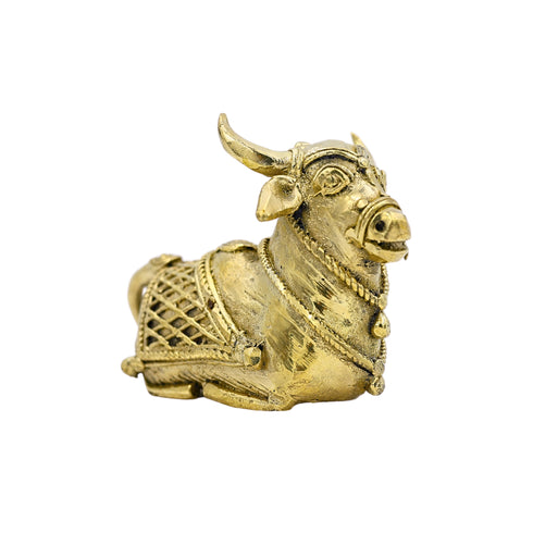 Handcrafted Brass Nandi Statue – Dhokra Art