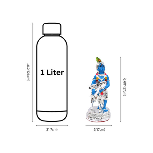 Divine Govinda With Cow Figurine - Available in Gold and Silver Coating