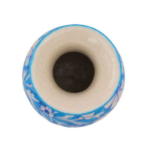Blue Pottery Flower Vase - Sky Blue