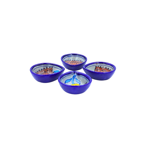 Blue Pottery Diyas-Set of 4