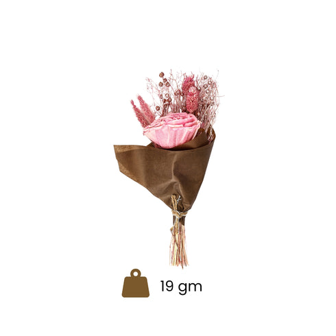Mini Pink Rose Dried Flower Bouquet – 19g Lightweight Rustic Arrangement for Gift Hampers & Home Decor