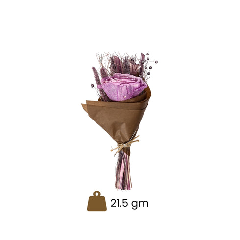 Mini Dried Flower Bouquet with Lavender Rose – 21.5g Lightweight Handmade Floral Decor for Gifting & Home Styling