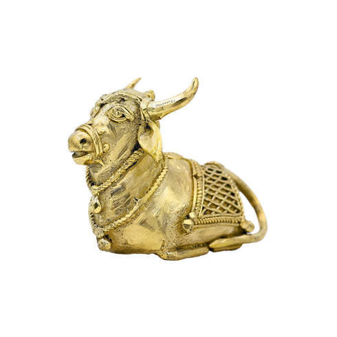 Handcrafted Brass Nandi Statue – Dhokra Art