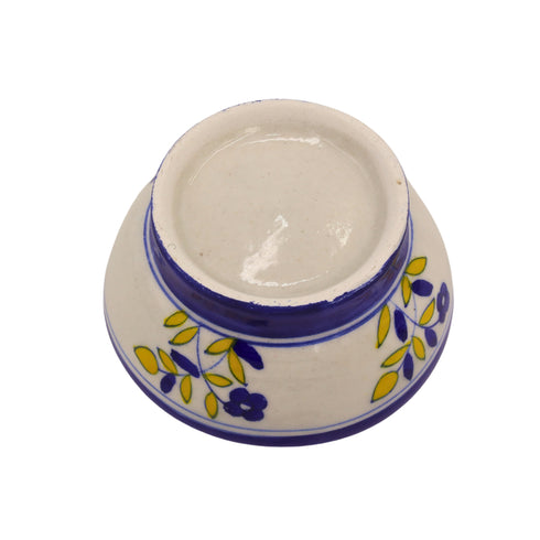 Blue Pottery Round Bowl - White and Blue